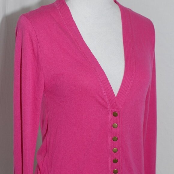 Snaps Button Cardigan Sweater Zenana Outfitters Womens Small Pink Metal - Picture 1 of 10